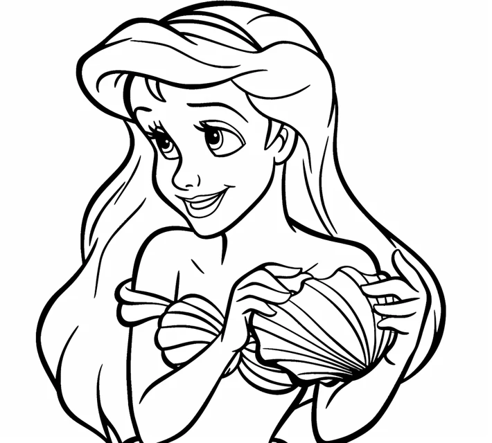 Coloriage Ariel la petite sirène 3