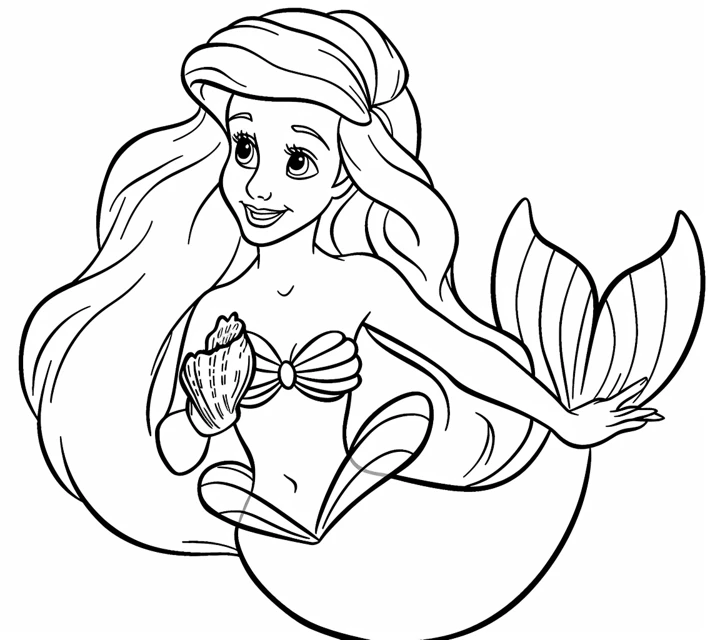 Coloriage Ariel la petite sirène