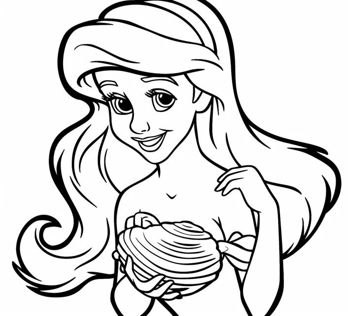 Coloriage Ariel la petite sirène 1