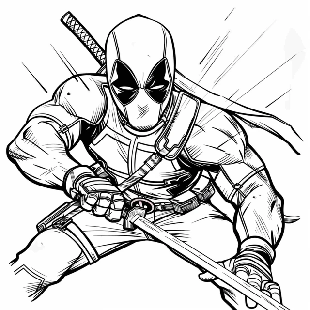 Coloriage Deadpool 2