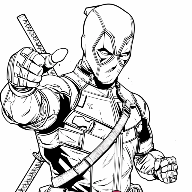 Coloriage Deadpool 3