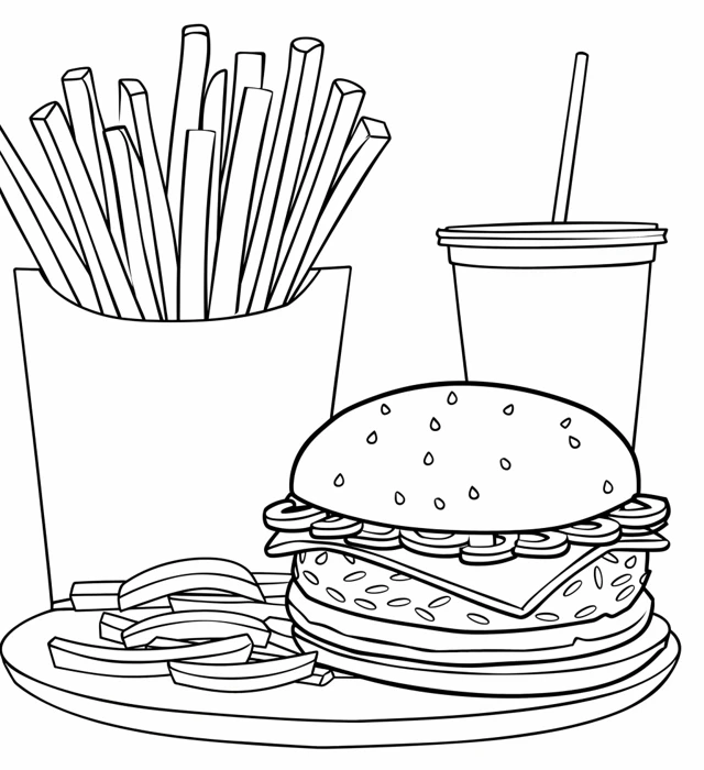 Coloriage Hamburger