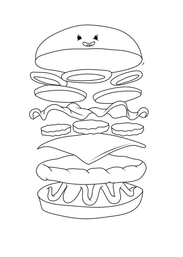 Coloriage Hamburger 9