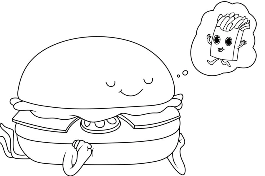 Coloriage Hamburger 10