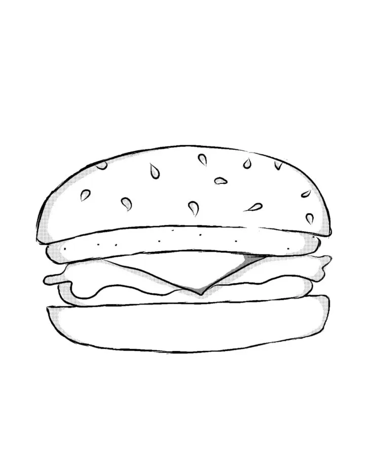 Coloriage Hamburger 30