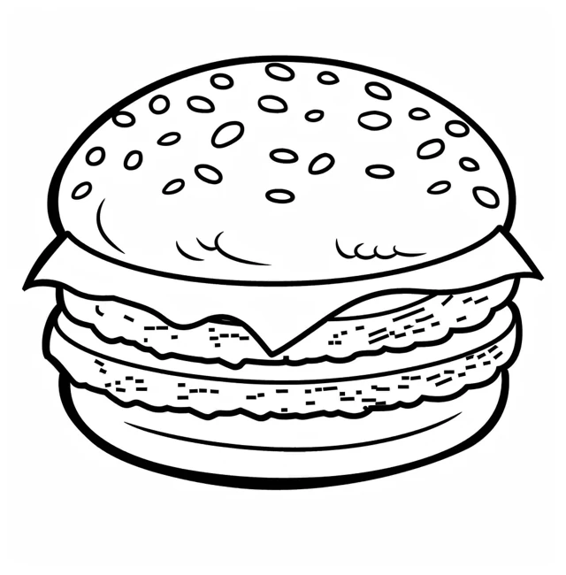 Coloriage Hamburger 3