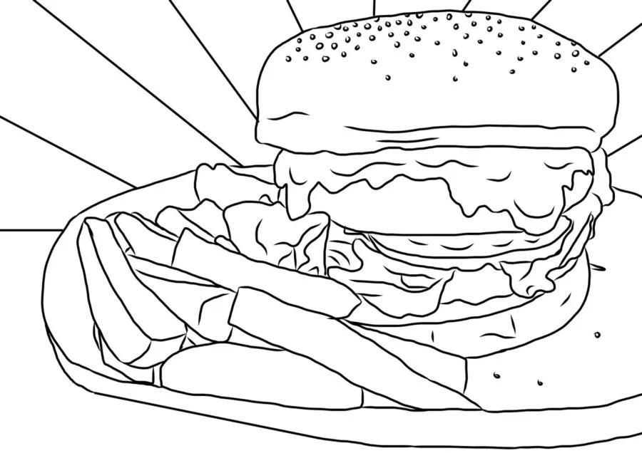 Coloriage Hamburger 45