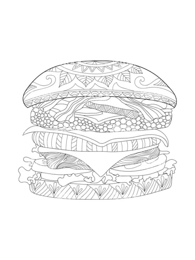 Coloriage Hamburger 48