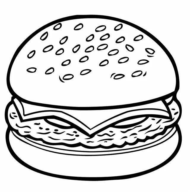 Coloriage Hamburger 4