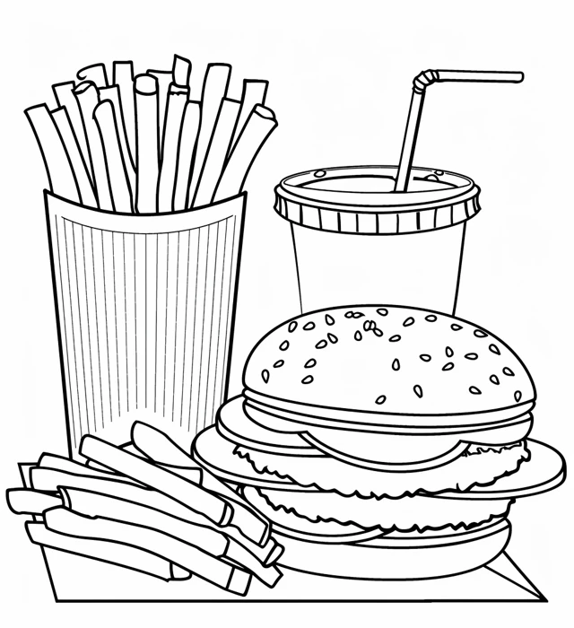 Coloriage Hamburger 5