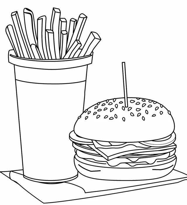 Coloriage Hamburger 6