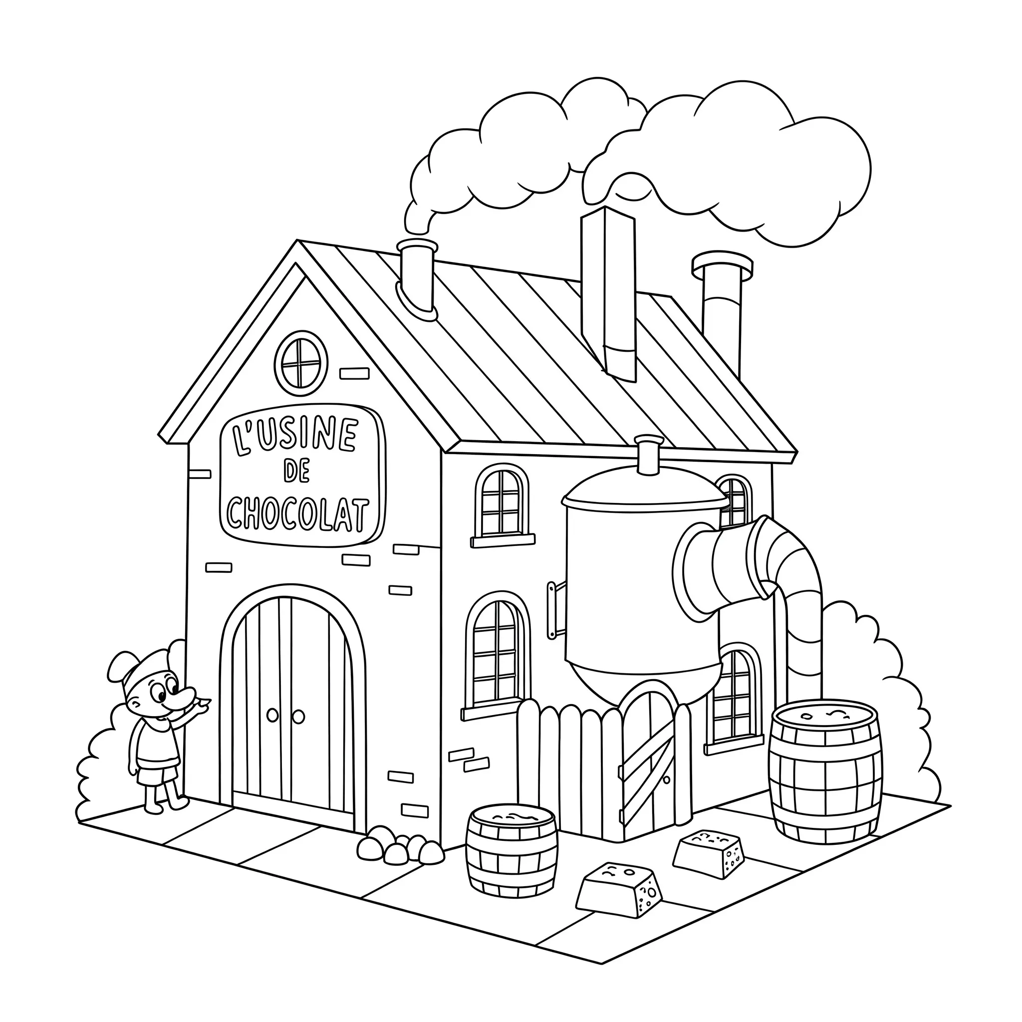 coloriage L’Usine de Chocolat pour enfants à imprimer