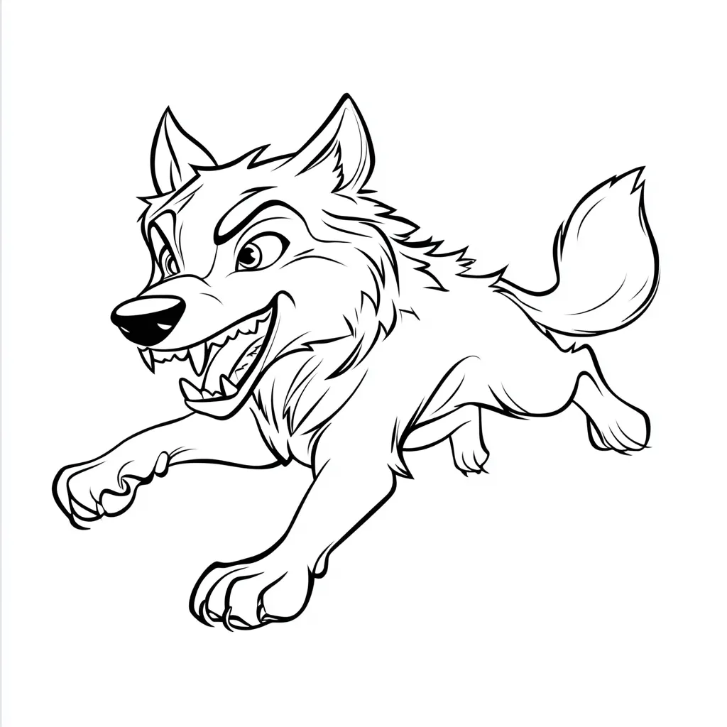 image de coloriage Loup pour enfant