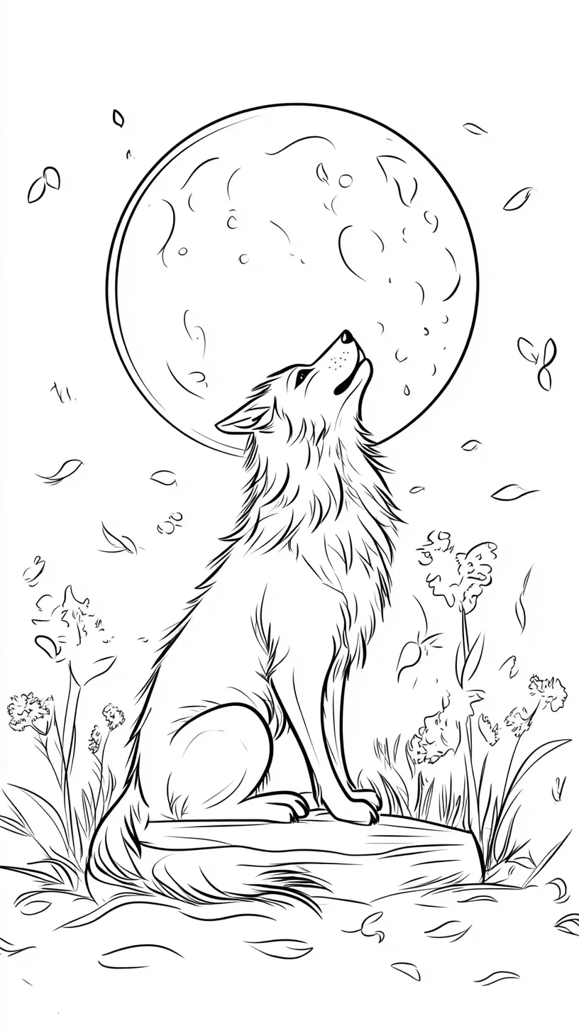 coloriage Loup pour enfant de 3 ans