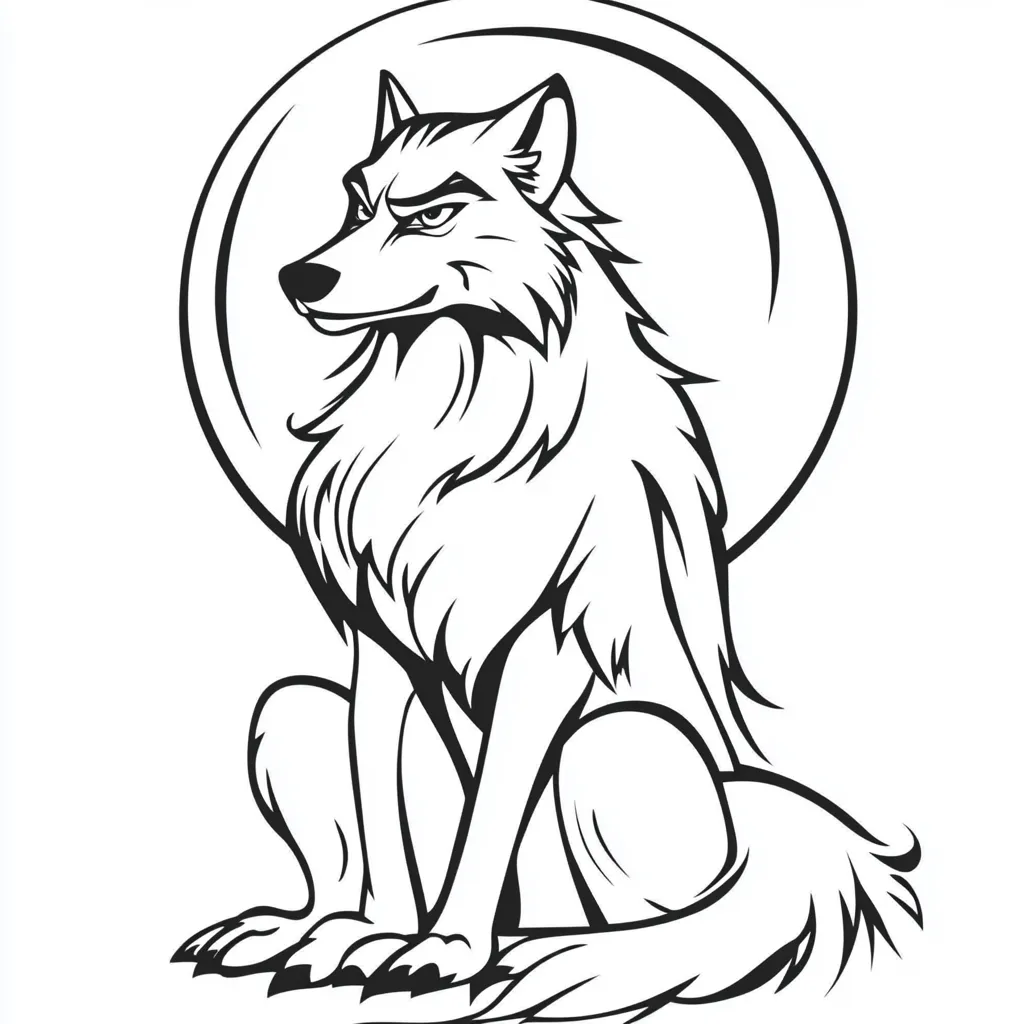 coloriage Loup pour enfants a imprimer