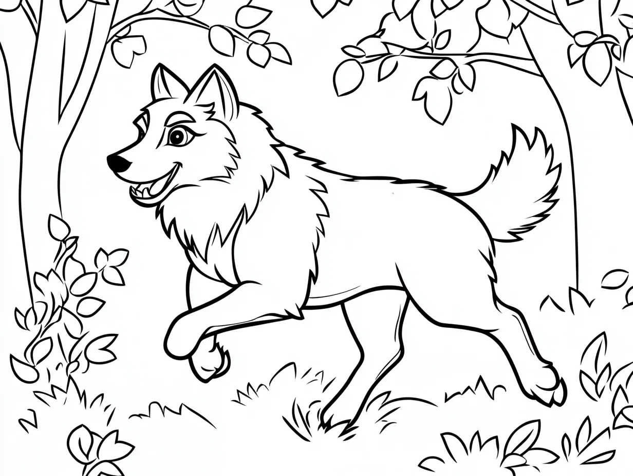 coloriage Loup à imprimer pour enfant de 12 ans