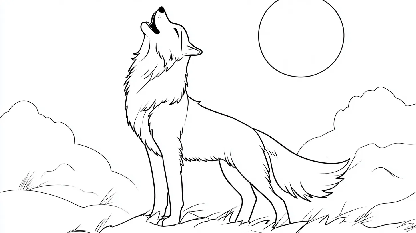 coloriage Loup à imprimer pour enfant de 9 ans