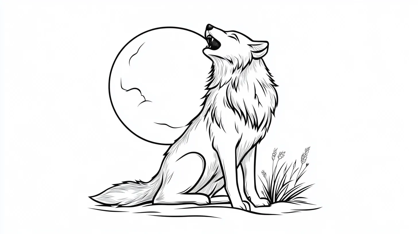 image de coloriage Loup pour enfant 1