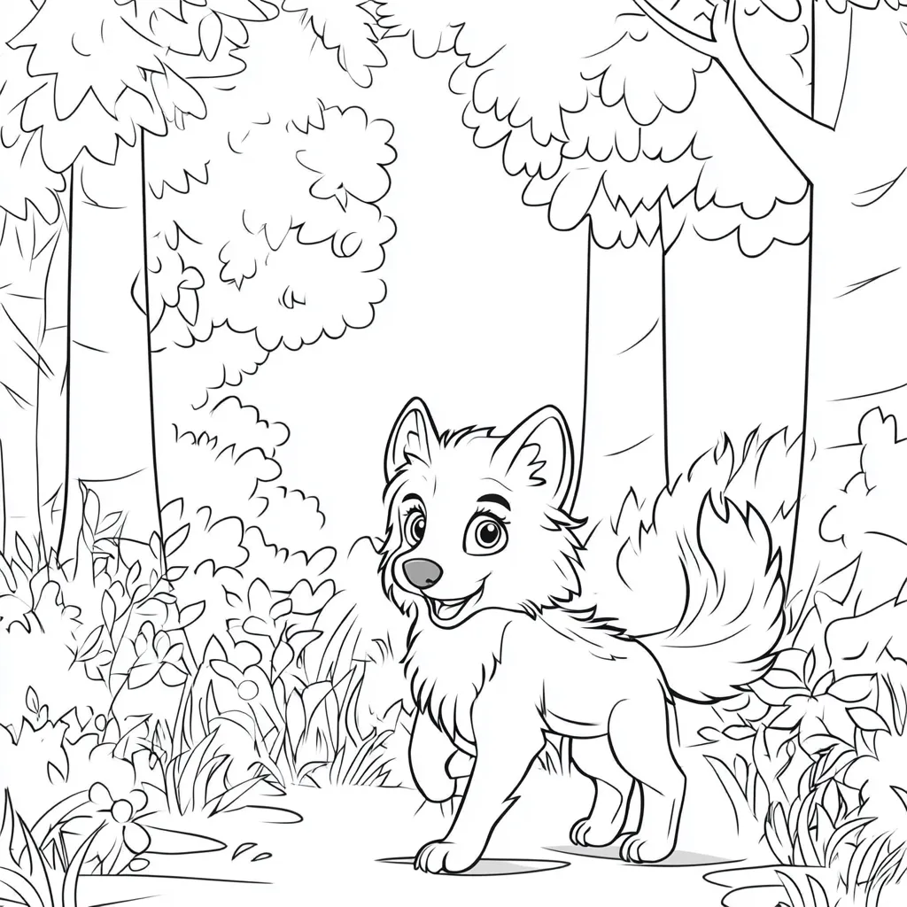 coloriage Loup pour enfant a imprimer gratuit