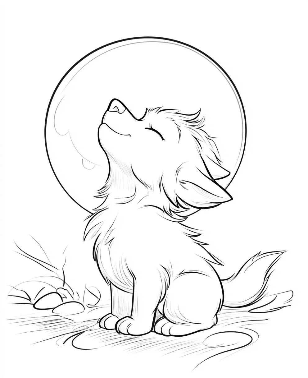 coloriage Loup pour enfant de 6 ans