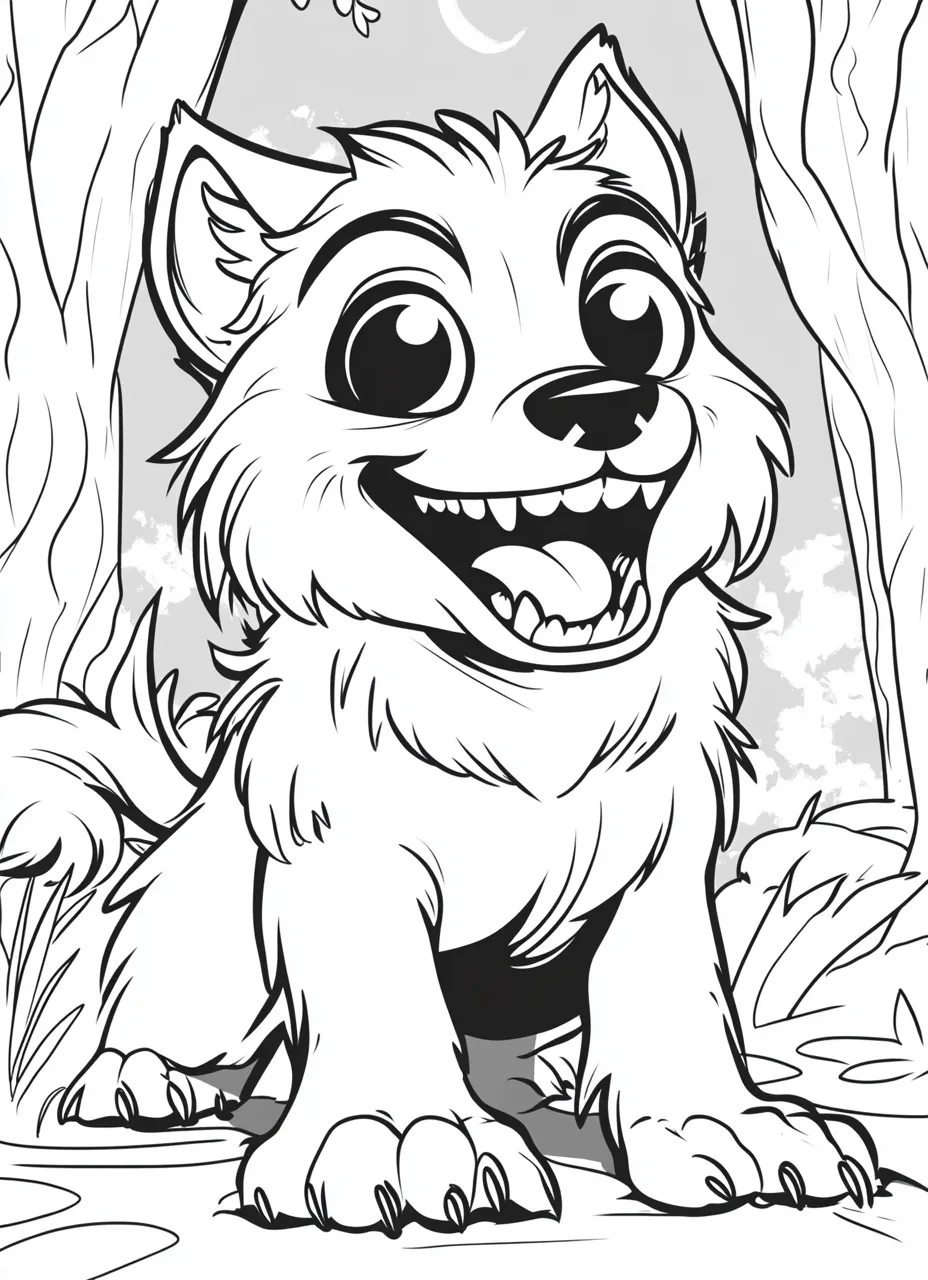 image de coloriage Loup pour enfant 2