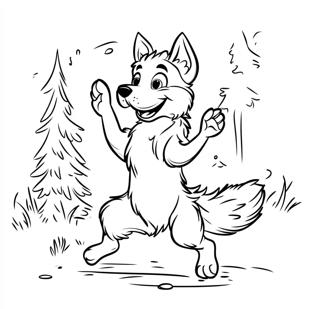 coloriage Loup pour enfant gratuit