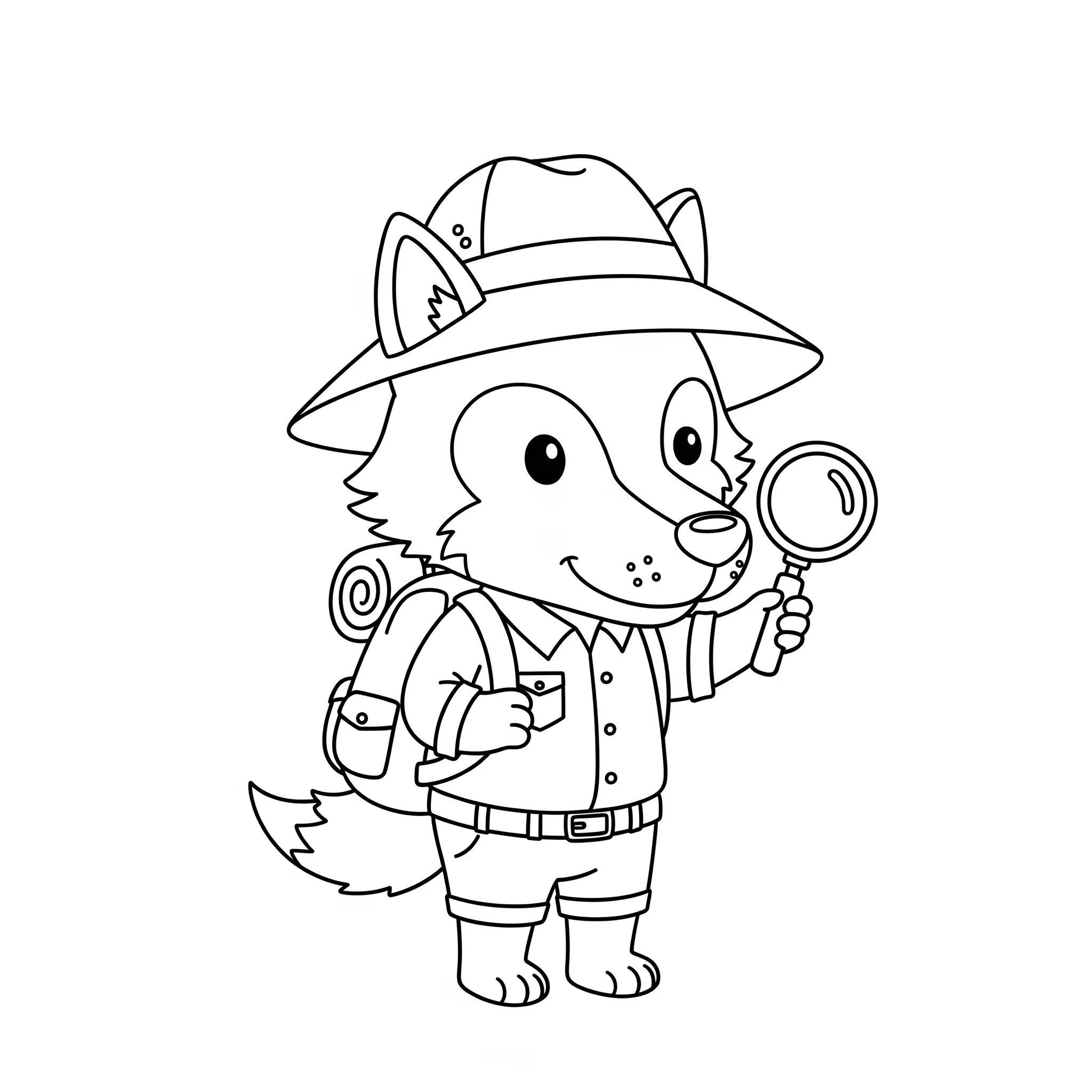 coloriage Loup explorateur gratuit