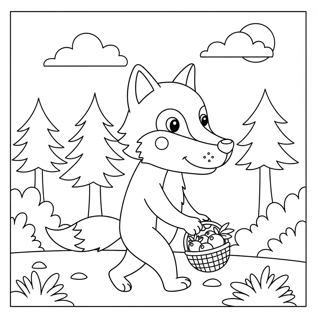 coloriage Loup updated pour enfants à télécharger