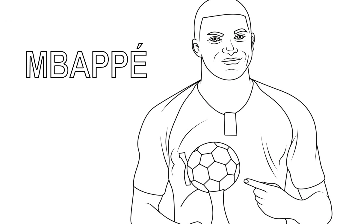 Coloriage Mbappé 4