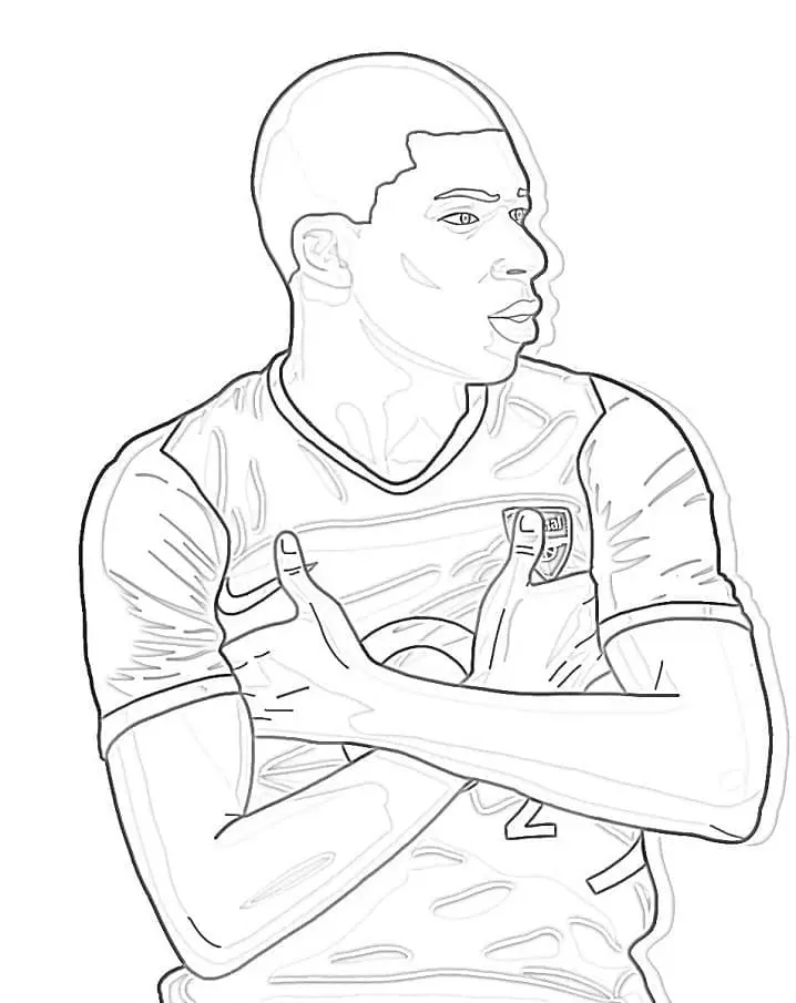 Coloriage Mbappé 14