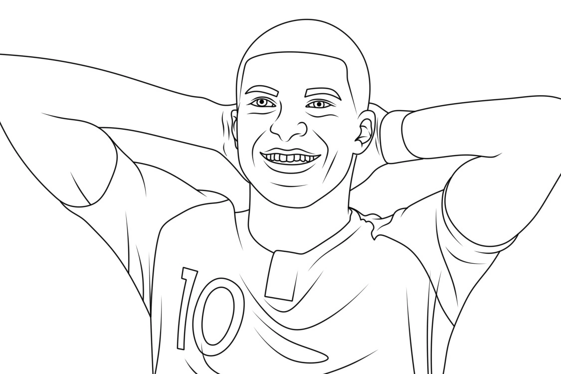 Coloriage Mbappé 18