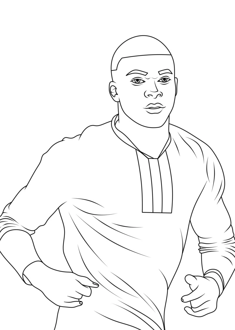 Coloriage Mbappé 5