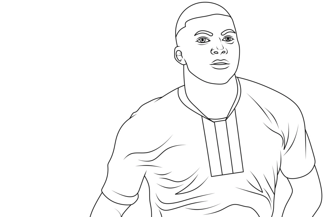 Coloriage Mbappé 8