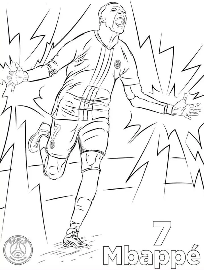 Coloriage Mbappé 11