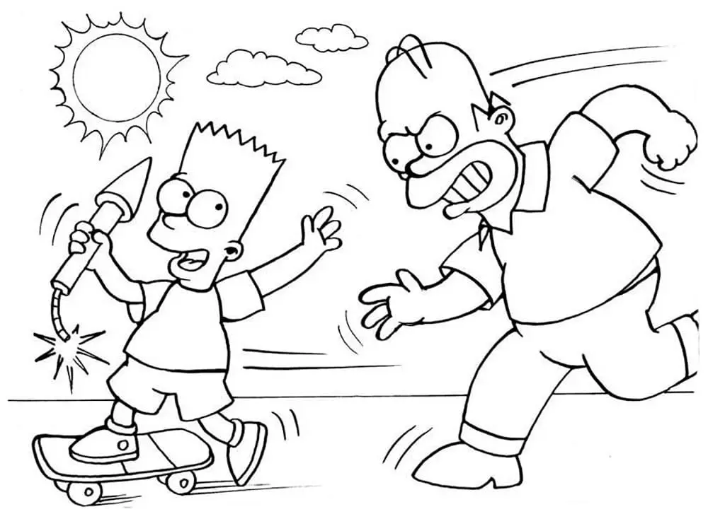 Coloriage Simpson 28