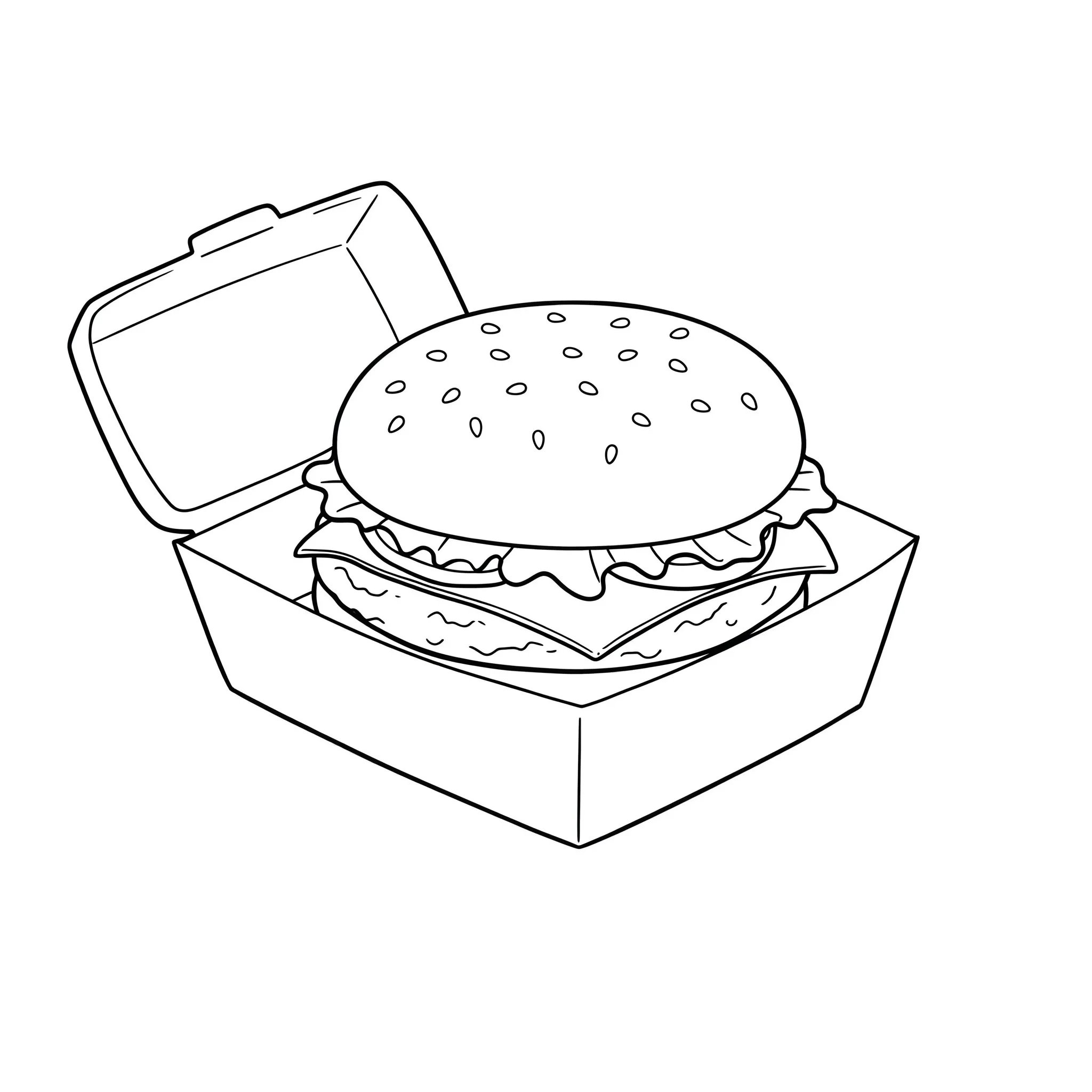 télécharger coloriage Un hamburger à emporter gratuit