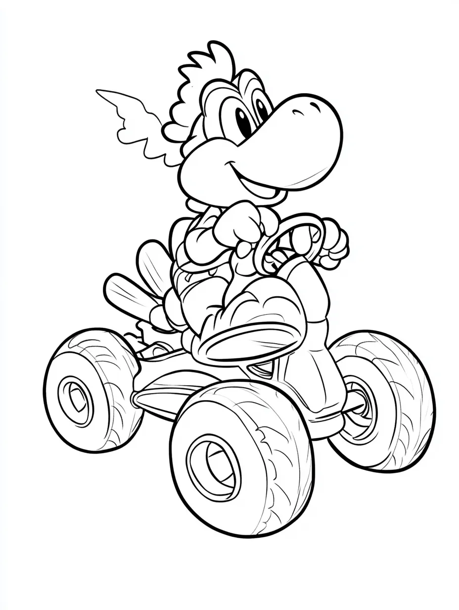 coloriage Yoshi et decoupage a imprimer gratuit