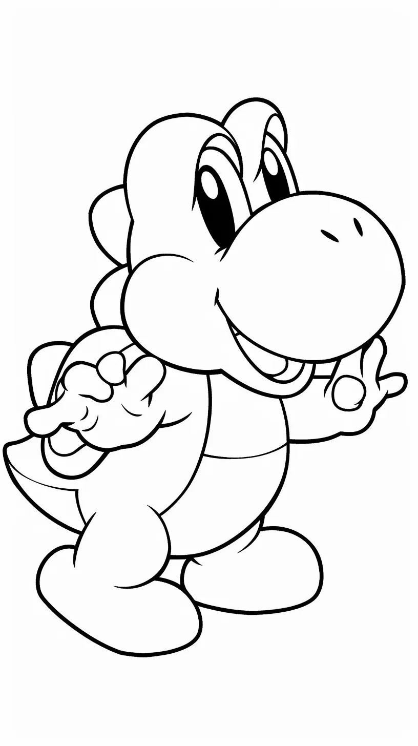 coloriage Yoshi pour enfants a imprimer gratuit