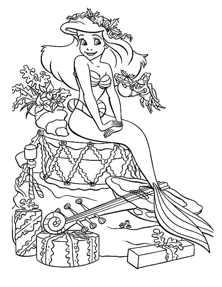 Coloriage ariel la petite sirène 7