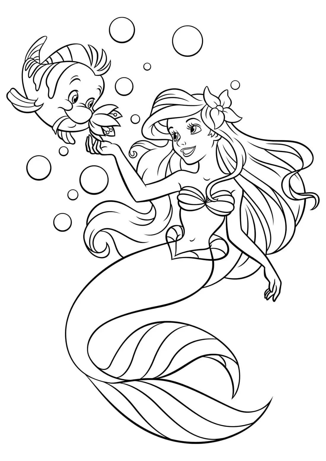 Coloriage ariel la petite sirène 3