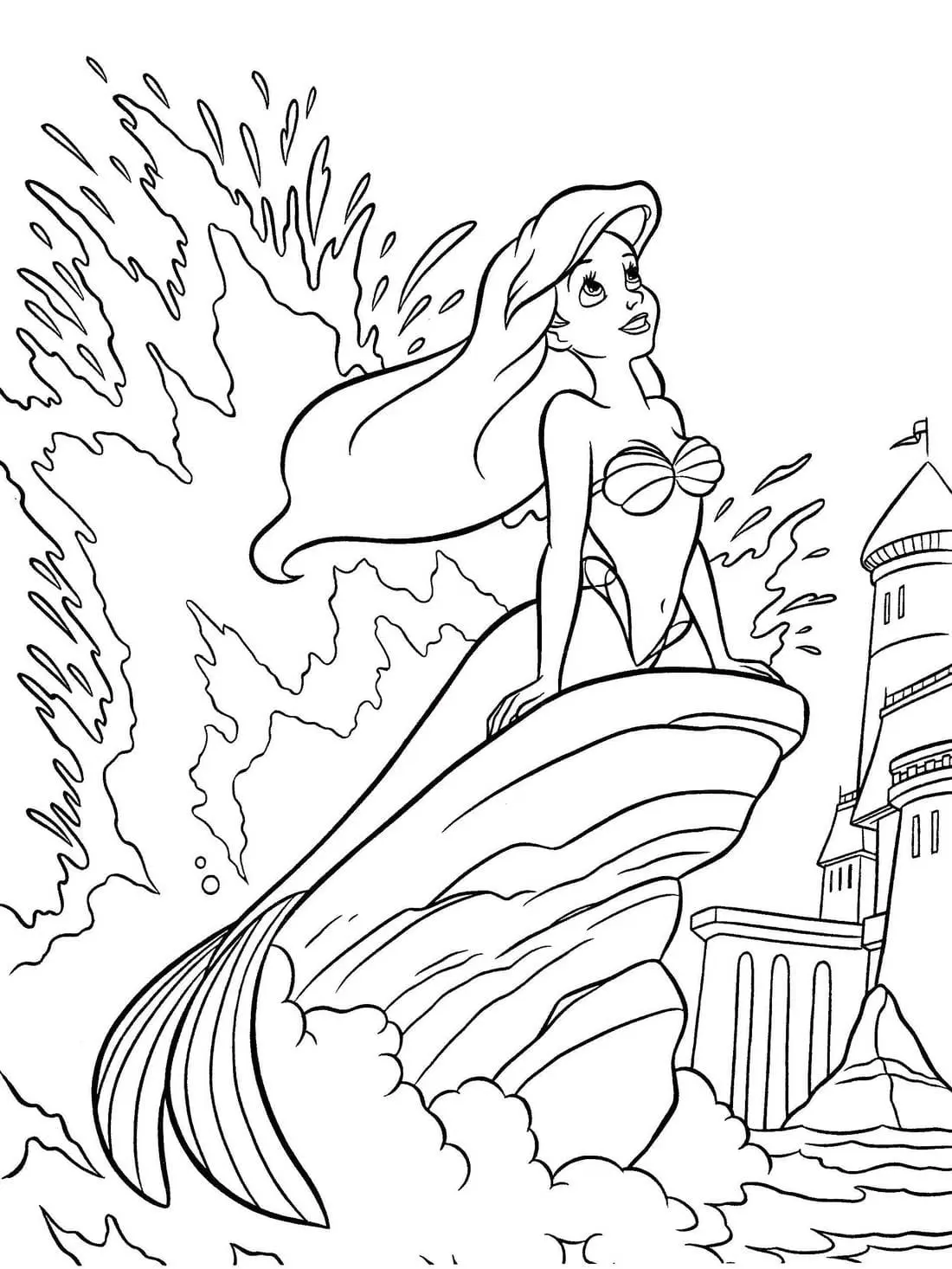 Coloriage ariel la petite sirène 2