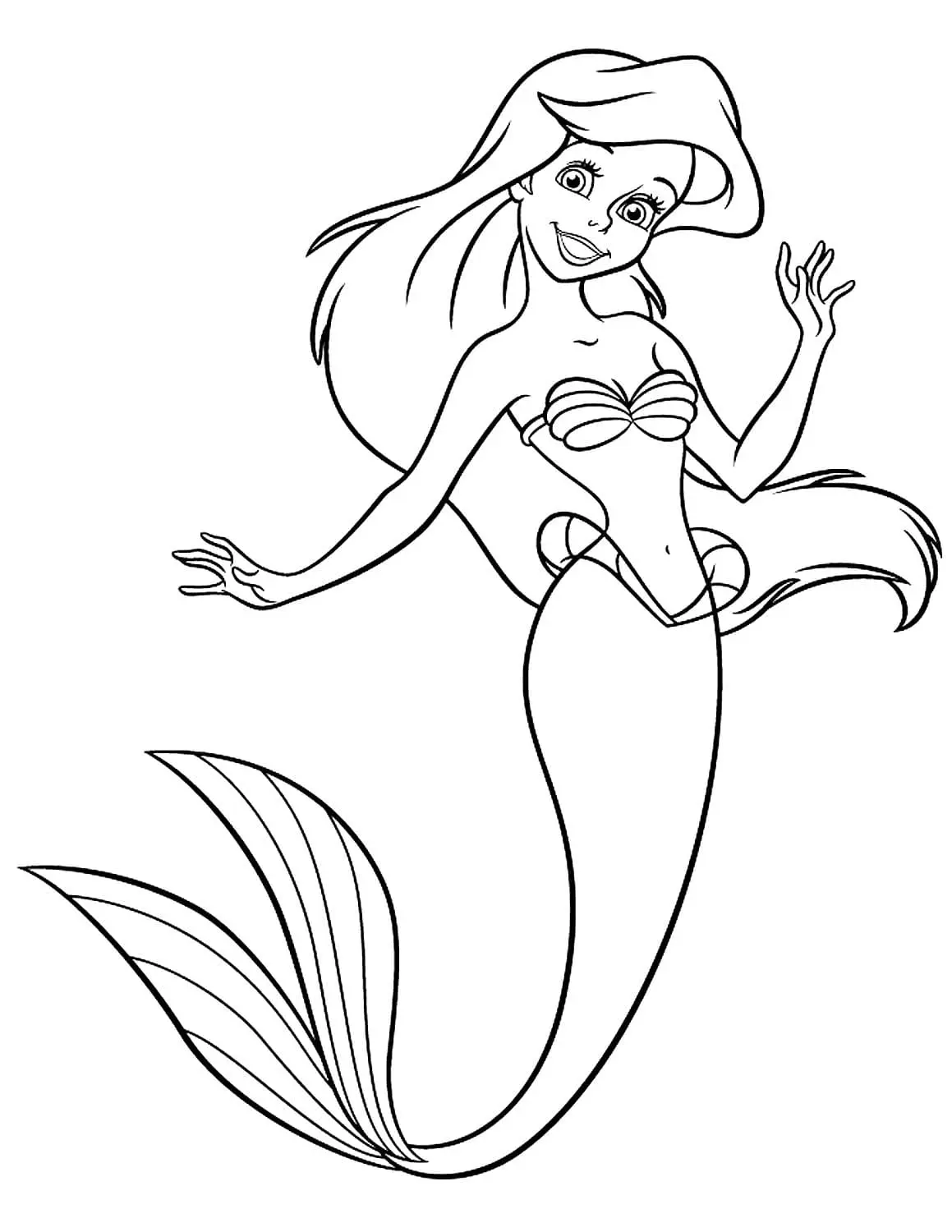 Coloriage ariel la petite sirène 28