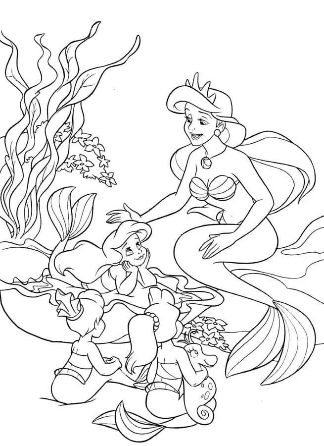 Coloriage ariel la petite sirène 24