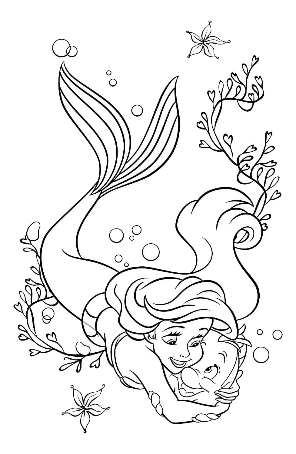 Coloriage ariel la petite sirène 21