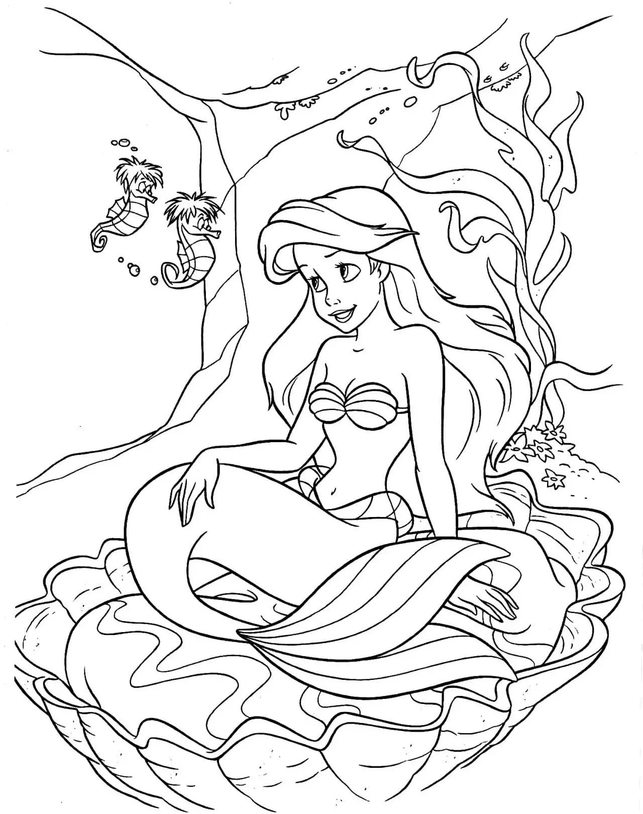 Coloriage ariel la petite sirène 52