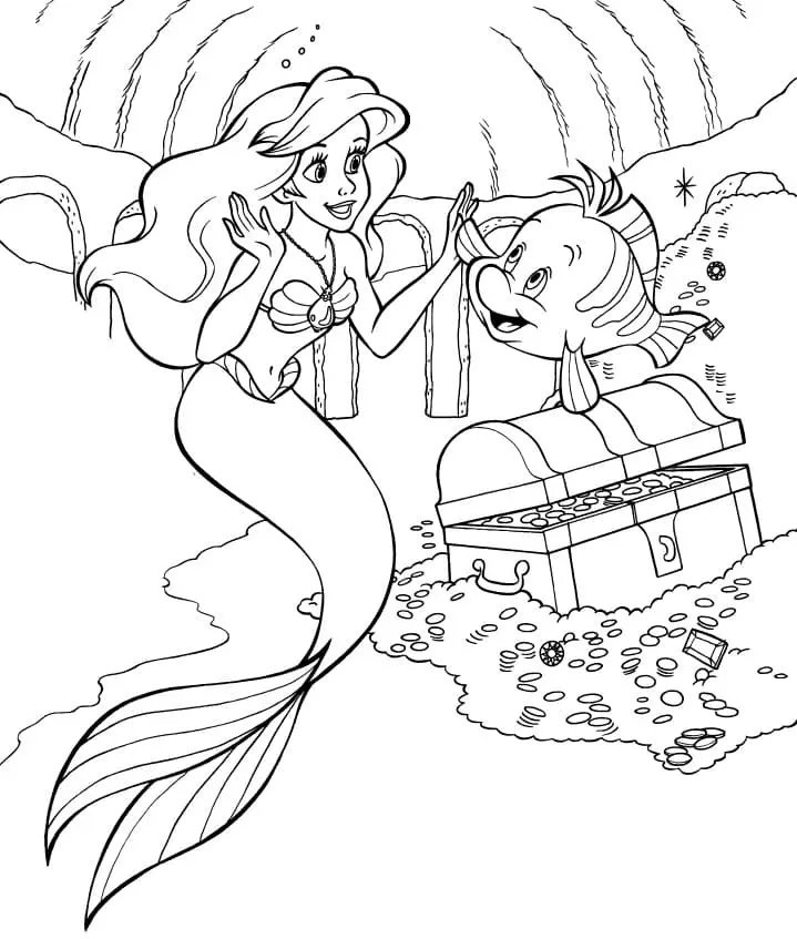 Coloriage ariel la petite sirène 50