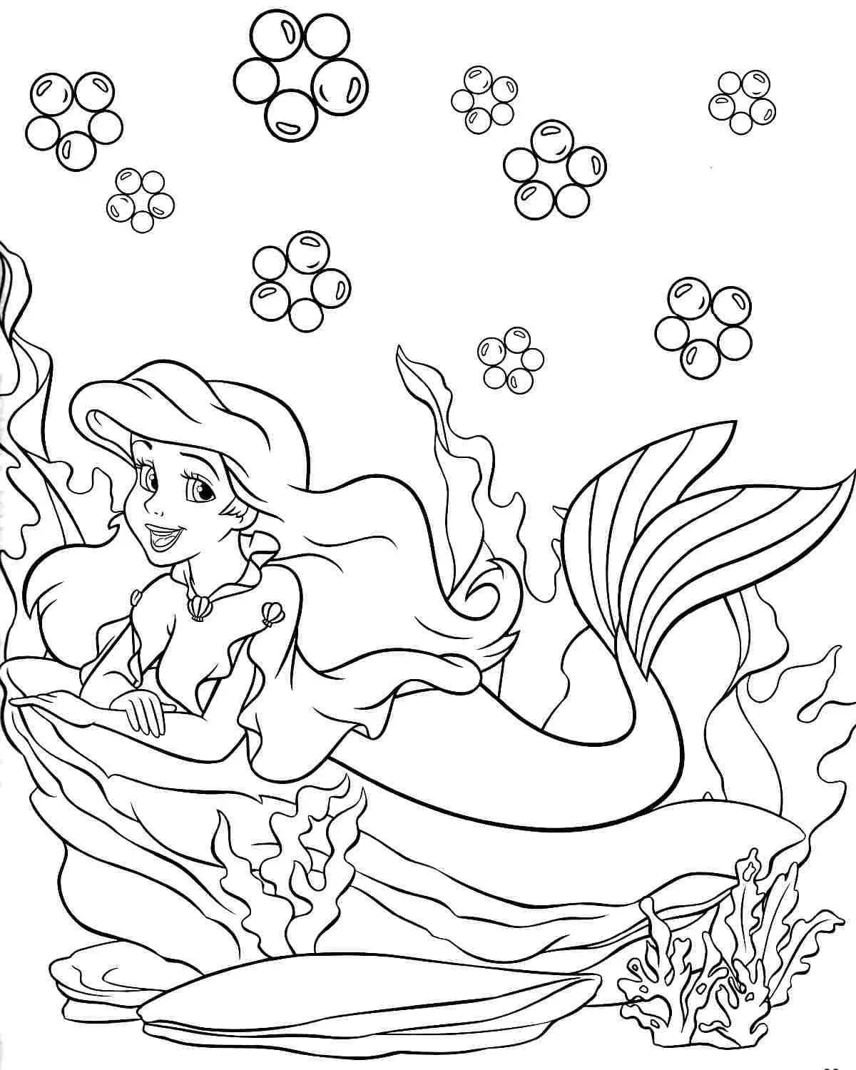 Coloriage ariel la petite sirène 47