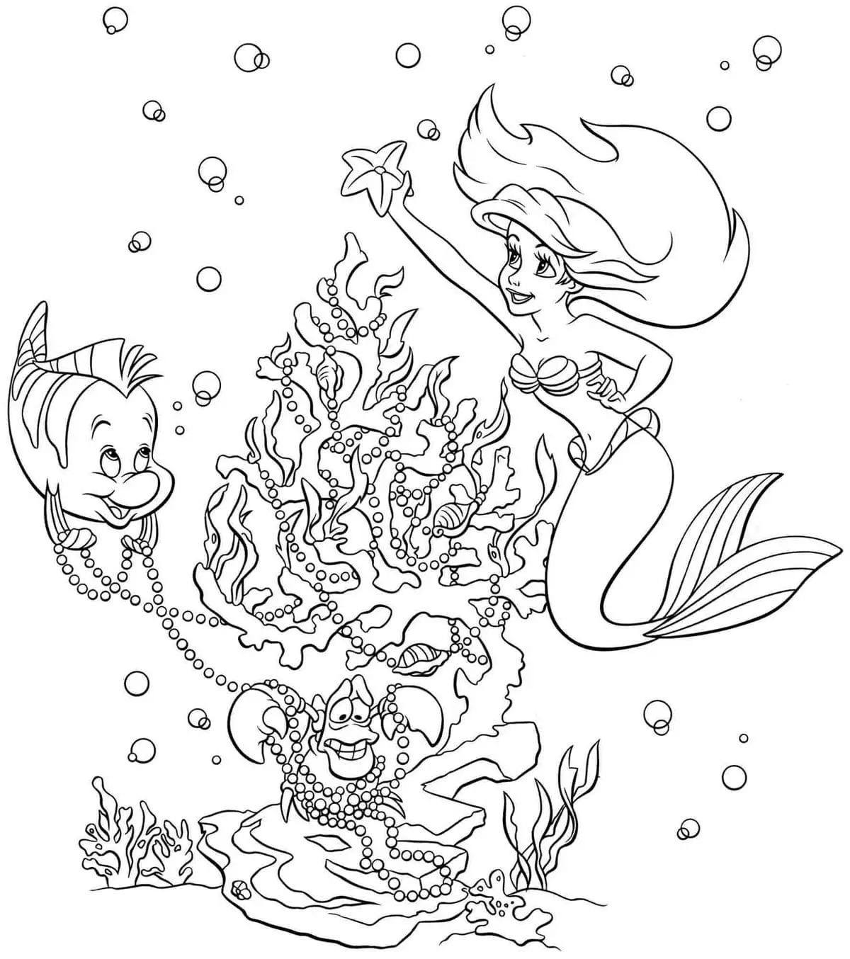 Coloriage ariel la petite sirène 46