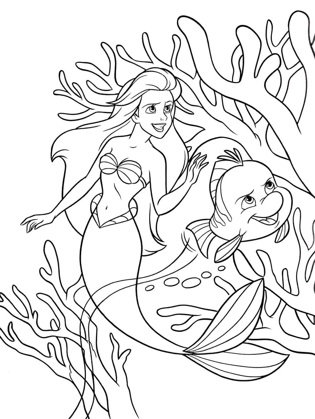 Coloriage ariel la petite sirène 45