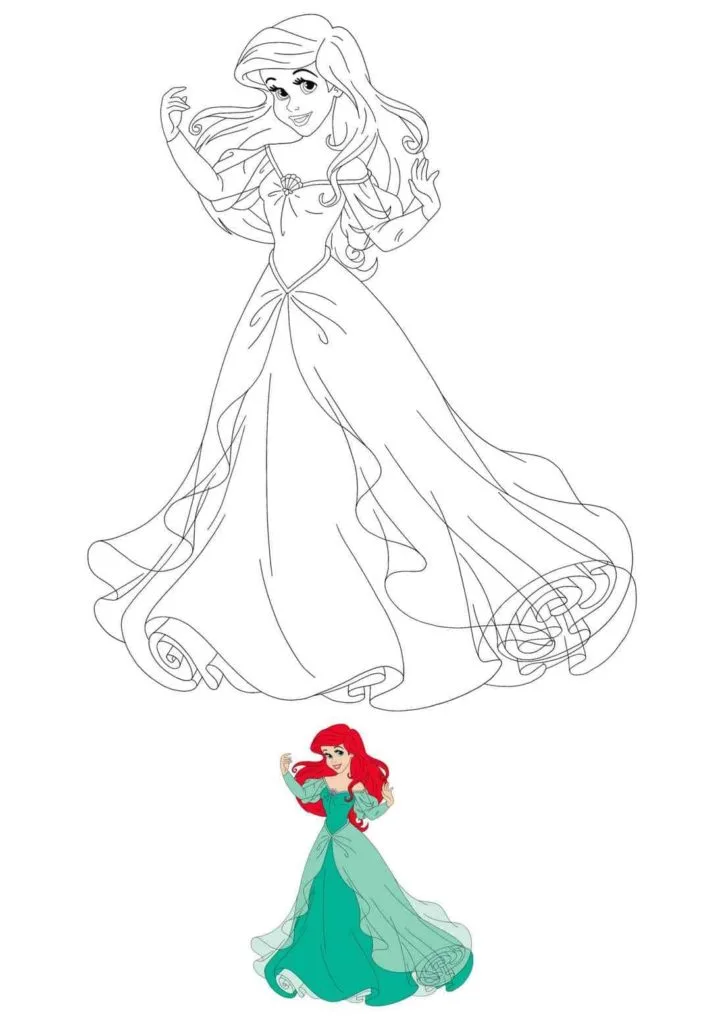 Coloriage ariel la petite sirène 13